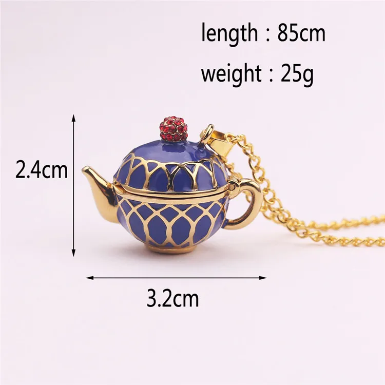 Fashion enamel Teacup Pendant Necklace For Women Jewelry Hand Painted Colorful Tea Cup Coffee Cups Collection