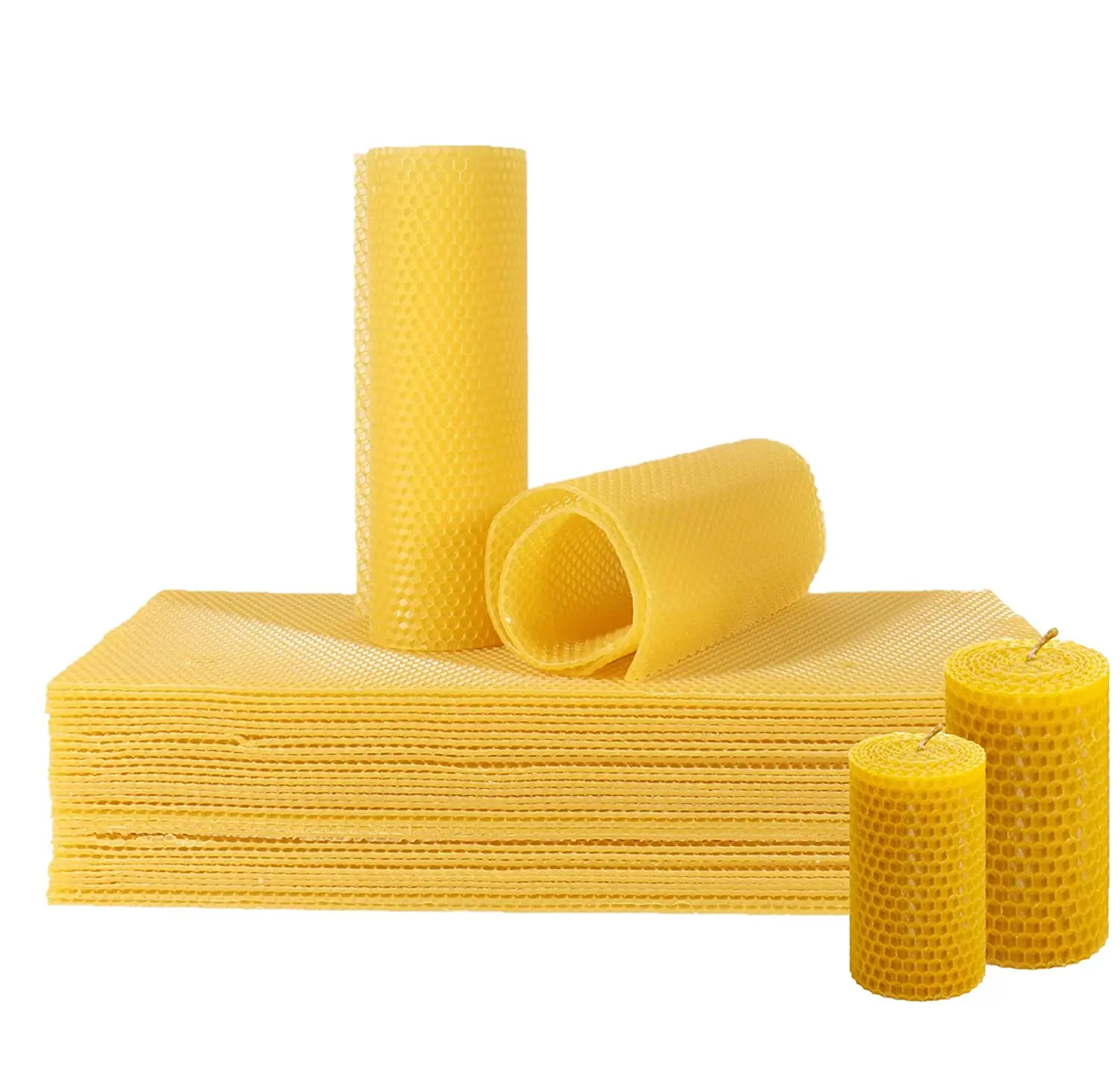 Natural Beeswax Press DIY Beeswax Foundation Sheets for Candle Making Rolling Kit for Kids & Adults