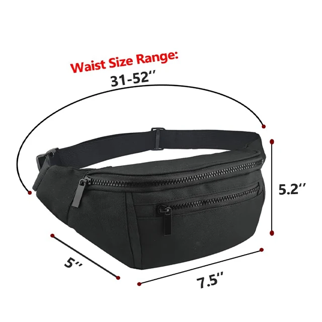 BSCI custom logo acceptable wholesale fashion adjustable belt travel sport unisex canvas fanny pack