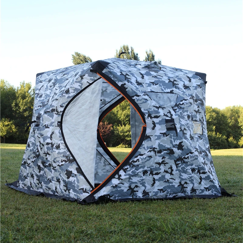 Portable Pop up Fishing Shelter Cube Winter Ice Fishing Tent Easy to Set up Camping Outdoor Four-season Tent 9.5MM Fiberglass