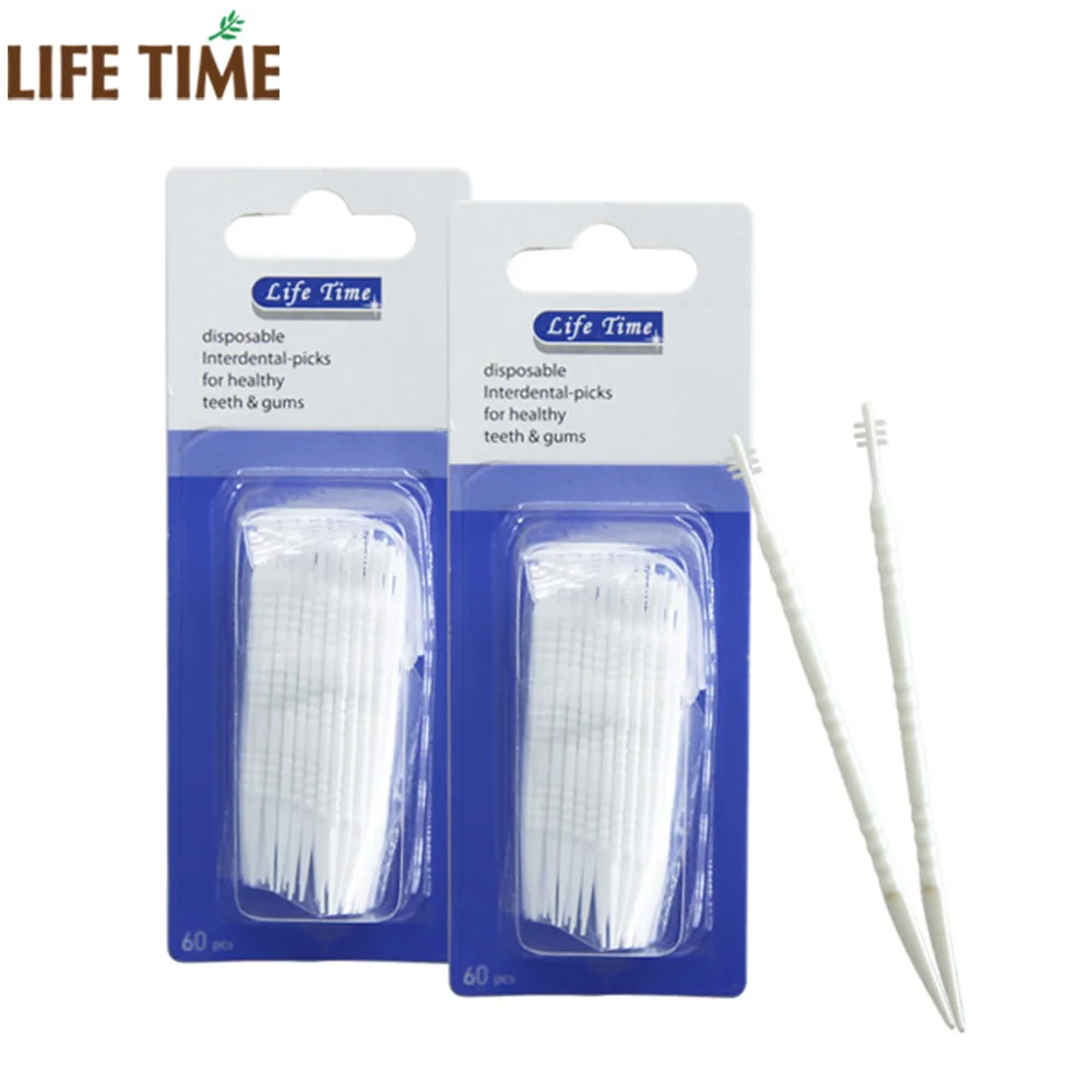 disposable plastic toothpicks interdental double Head oral picks toothpicks