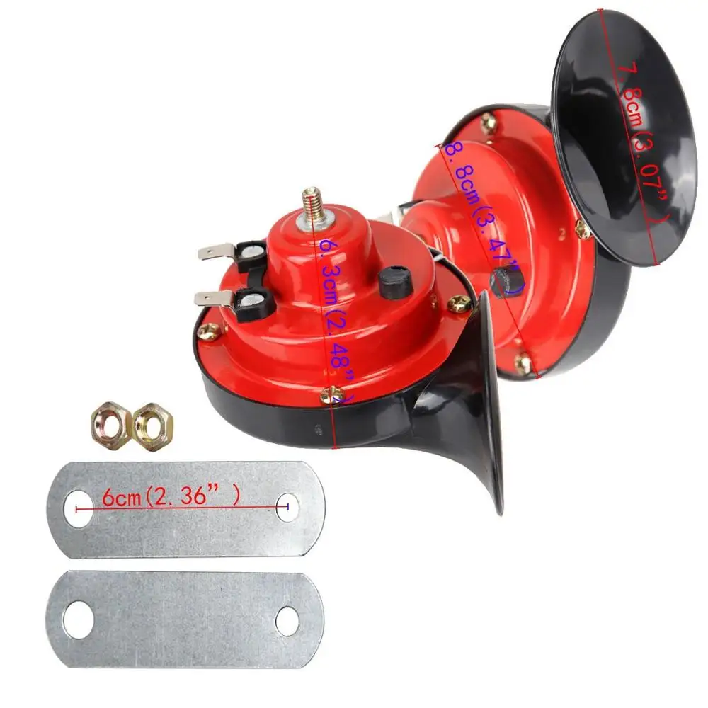  Car snail horn 12v super loud warning dual tone general motorcycle truck whistle