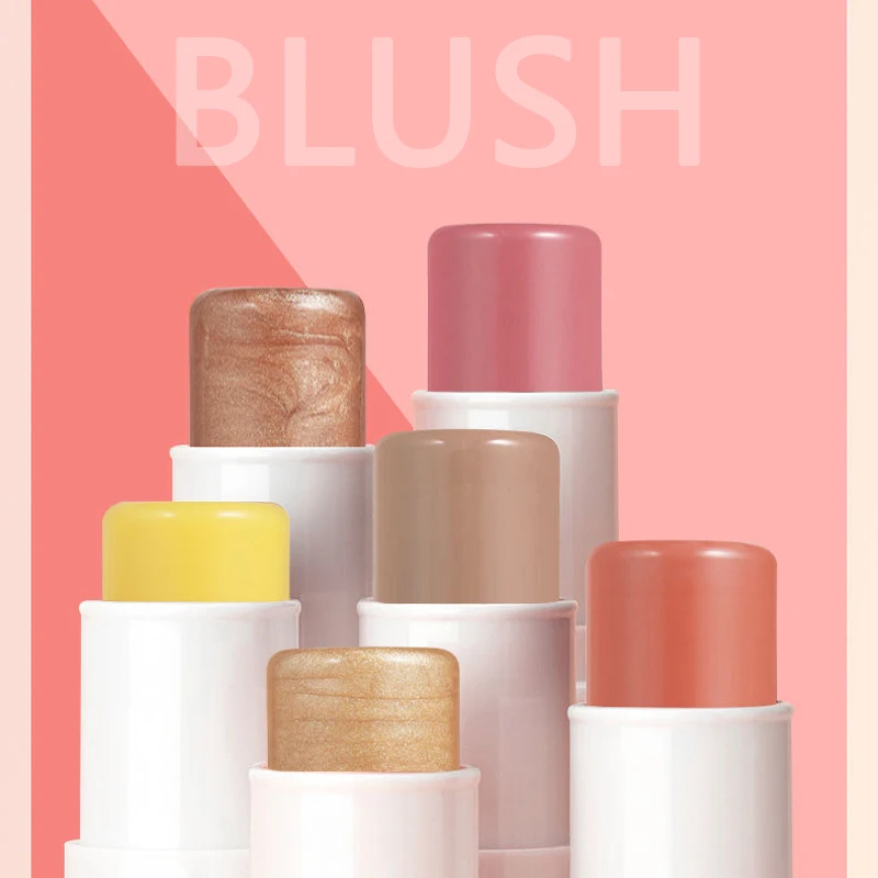 Private Label Blush Stick Bulk Logo Cute Face Pink Waterproof Pigment Custom Blush Women Cosmetic