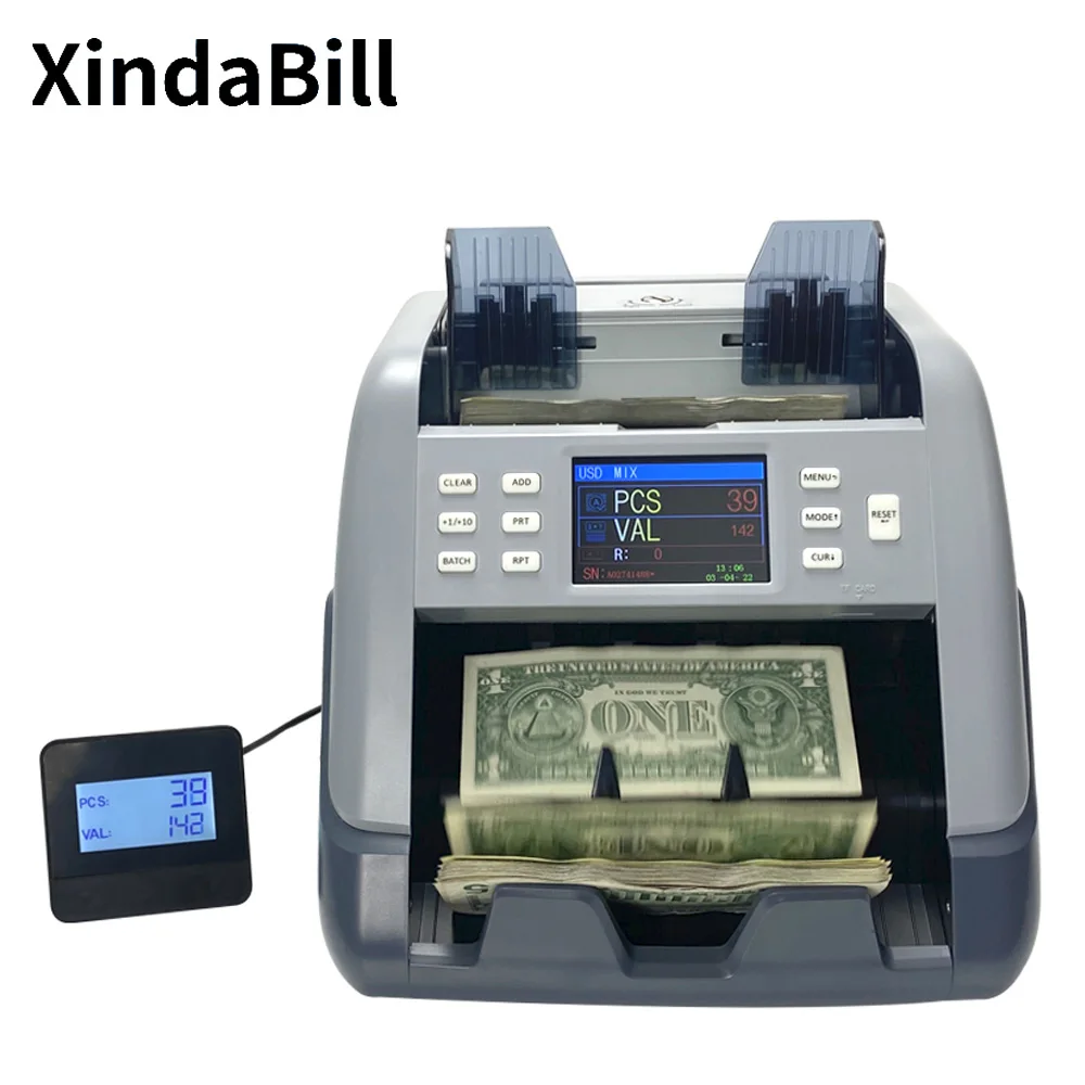 New Arrival 2 CIS Money Counter Machine Check Cash Currency Detector Bill Counting with Serial Number