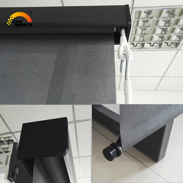 Solar Reflected Waterproof Drop Screen Pergola Side Screen With Visual Transmission