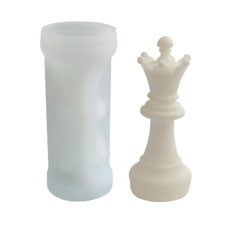 
Creative 3D chess modeling aromatherapy candle making DIY plaster fragrant stone chess pieces 6-piece silicone mold 