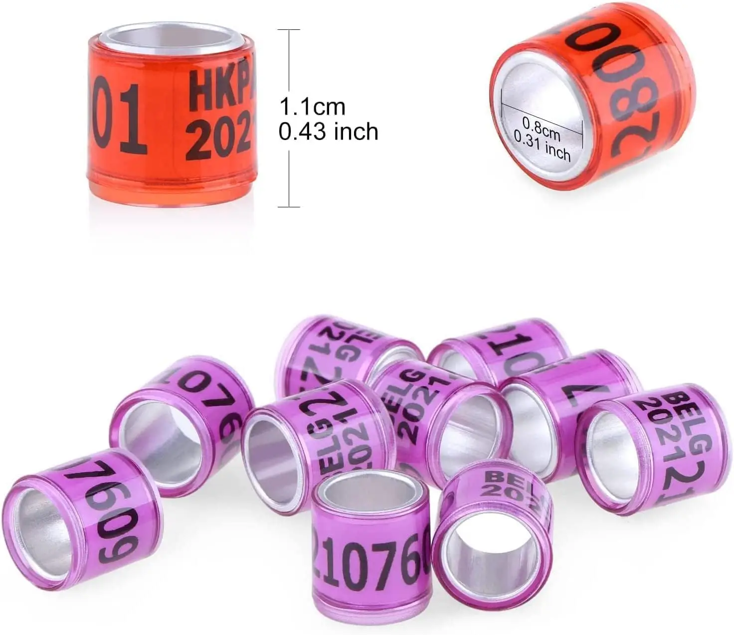 Multicolor Aluminium Pigeon Leg Rings Bands Identify Plastic With 2025 Training Birds Foot Ring
