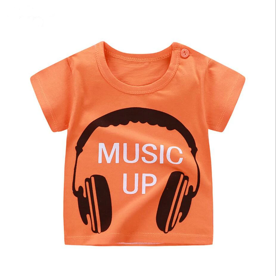 
High Quality 2-13Y Kids Cotton Cartoon Tops Summer Cute Girl Boy Short Sleeve T-shirt 
