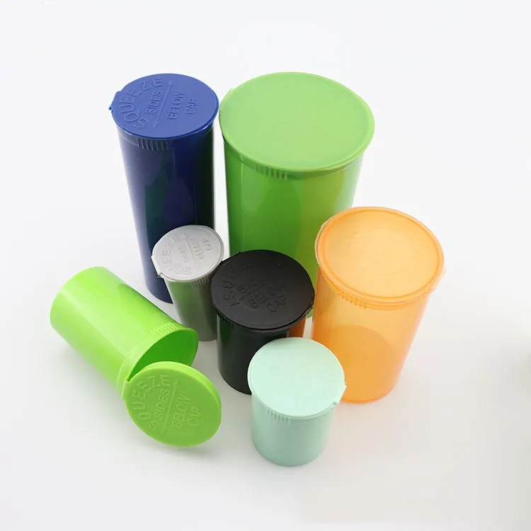 Pop Tops Plastic Vial Medical Pill Bottles Custom Color Custom Printing Pop Top Tube Pre Child Resistant Plastic Tube
