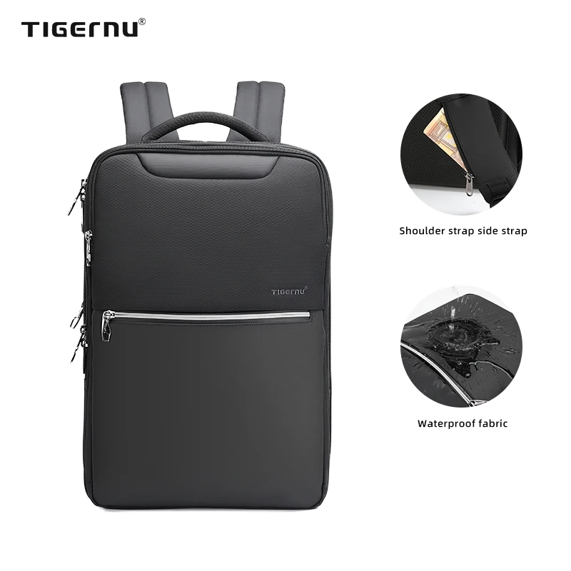 Tigernu T-B3983 Эргономичный черный нейлоновый рюкзак для ноутбука Повседневная жизнь водонепроницаемый большой вместимости путешествий