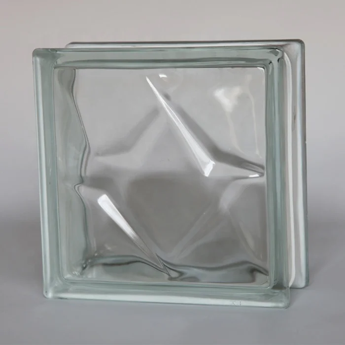 Clear Parallel Pattern Glass Block For Decorative