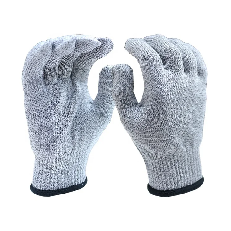 Guanti da lavoro livello 5 HPPE ANSI CUT 5 Food Grade Grey Nitrile Safety Gloves  SE AF35T Cut Resistant Gloves