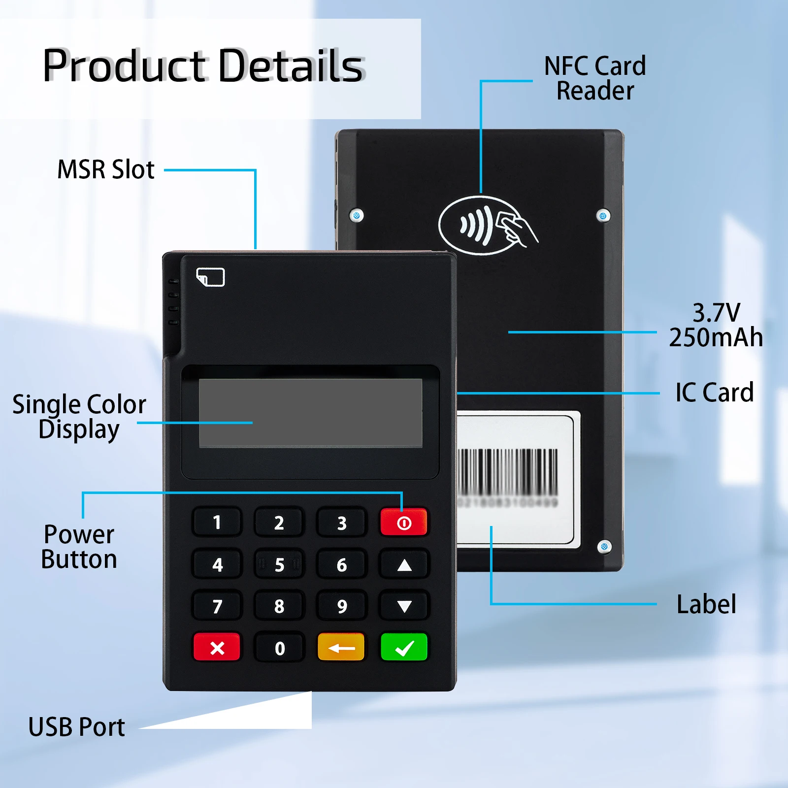 FP9310 MINI Mpos Machine Mpos Device Card Reader Terminal