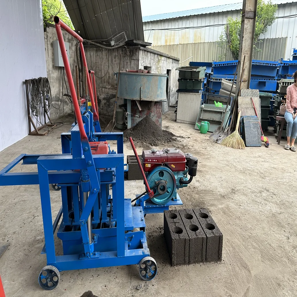 Factory  Low price brick machine price QMY4-45 diesel engine mobile egg laying concrete hollow brick block making machine