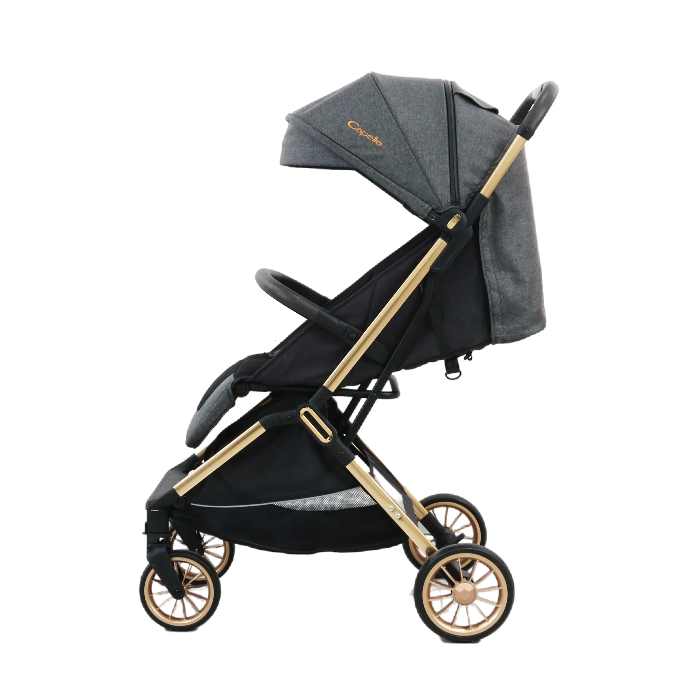 Wholesale Textured Gray X9 Stylish Quick-Fold Boarding Carrier Stroller With Full Sunshade