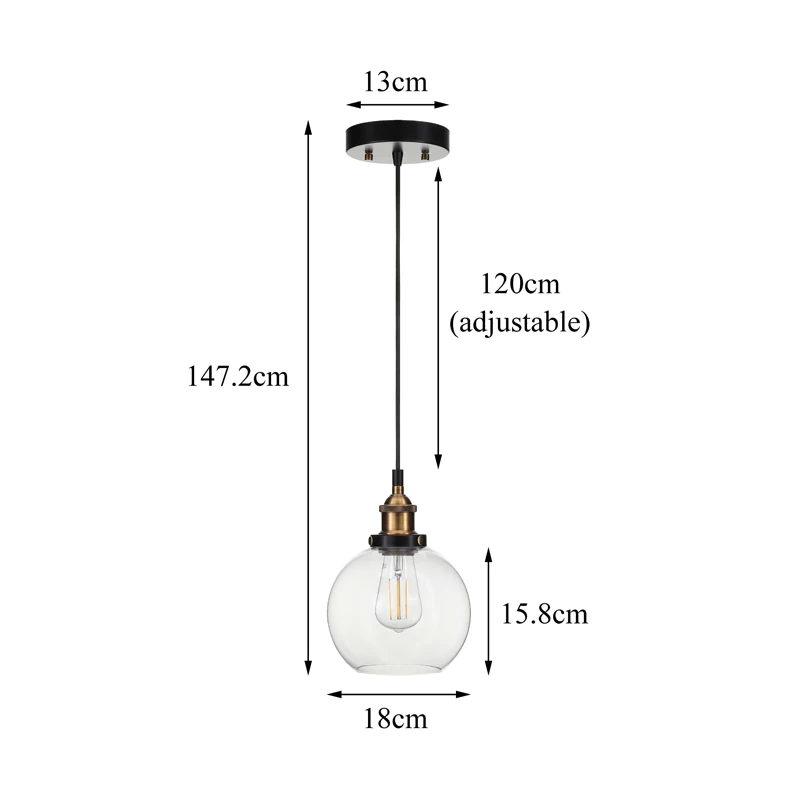 Pendant Lighting Decorative Glass Hanging Ceiling Lighting Indoor Mini Kitchen Pendant Light