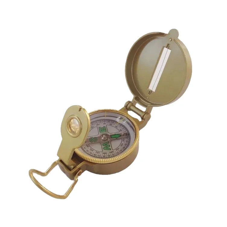 Gold aluminum alloy American folding compass compass compass for outdoor use