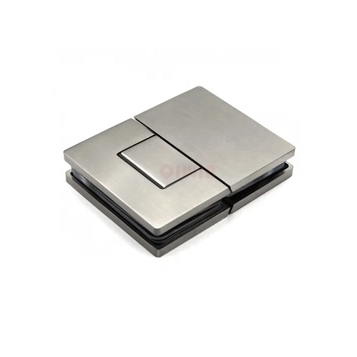Adjustable Brushed Nickel Shower Hinge Wall Mount Offset Back Plate shower hinge Cover Plates Mirror glass door hinges