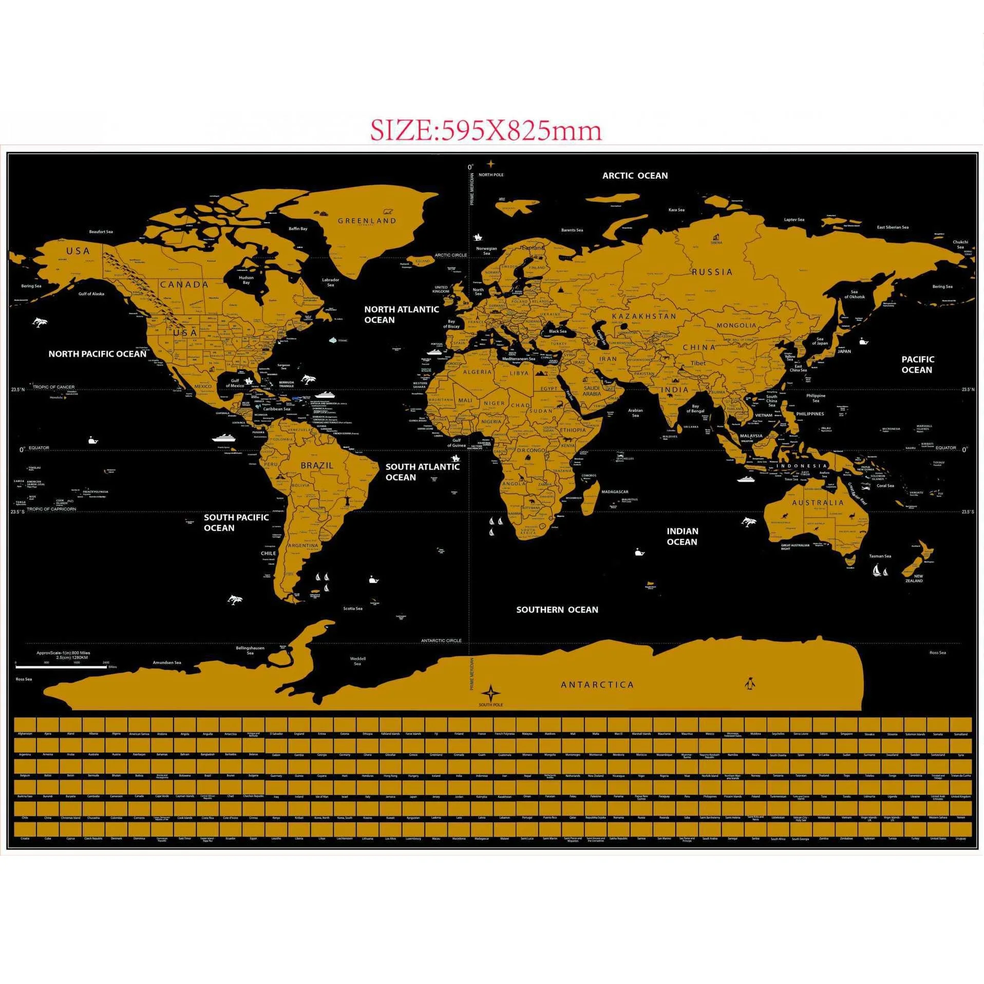 new scratch City map Edition Scraped Map Black Gold Luxury World Tourism Map Travel Footprint Poster