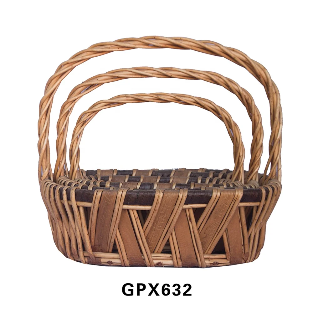 Multi-purpose Wicker Willow Basket Hamper Gift Buy Handle Picnic Basket Set Storage Basket for Kitchen