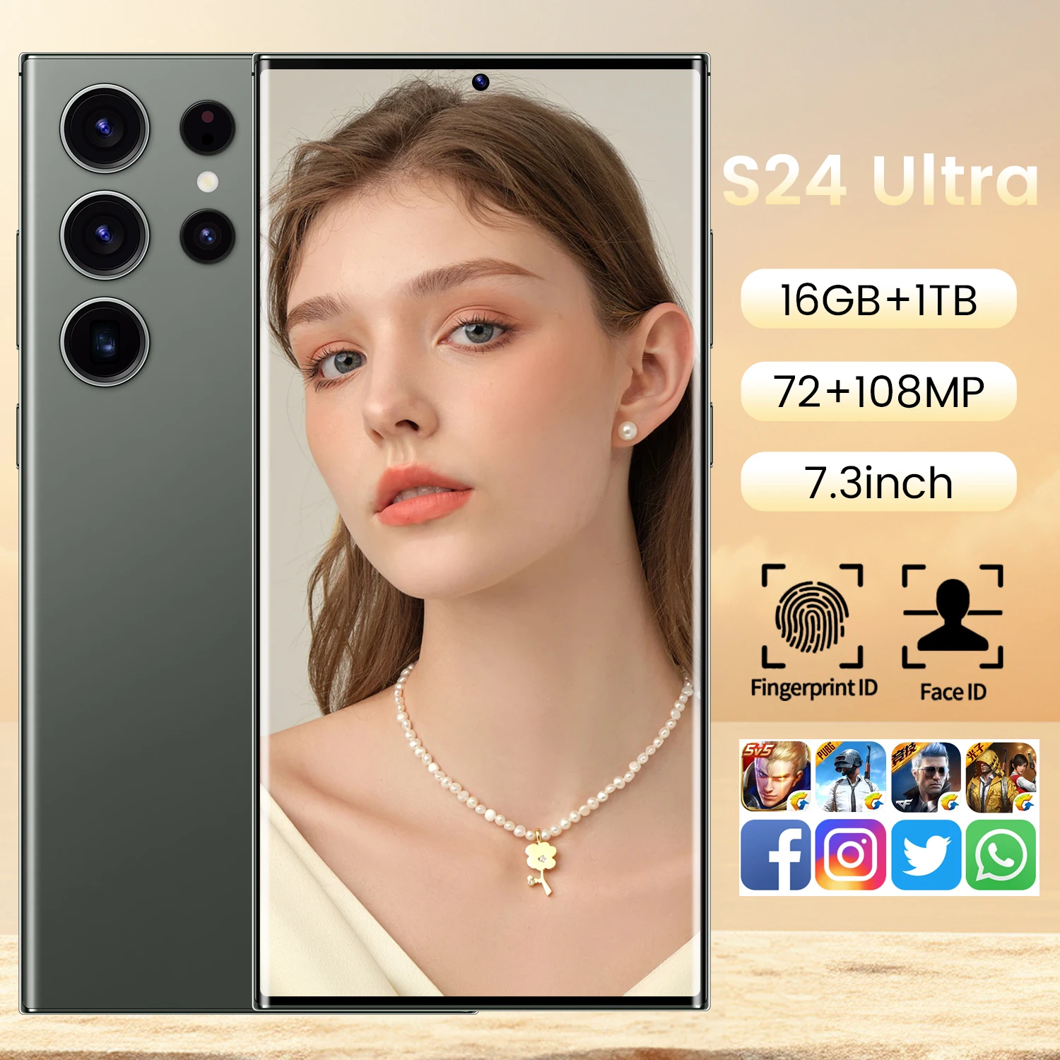 Новое поступление S24Ultra разблокированный Оригинальный сотовый телефон Type-C 7 3 дюймов смартфон с большим экраном 16 ГБ + 1 ТБ Android игровые мобильные