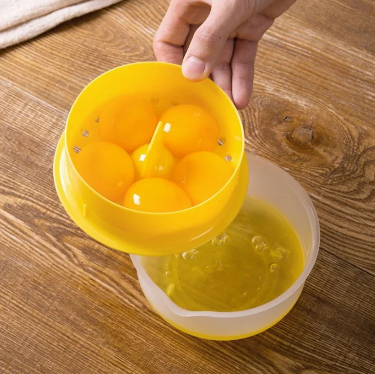 Plastic egg cracker yolk white egg liquid separator filtering household egg with storage box