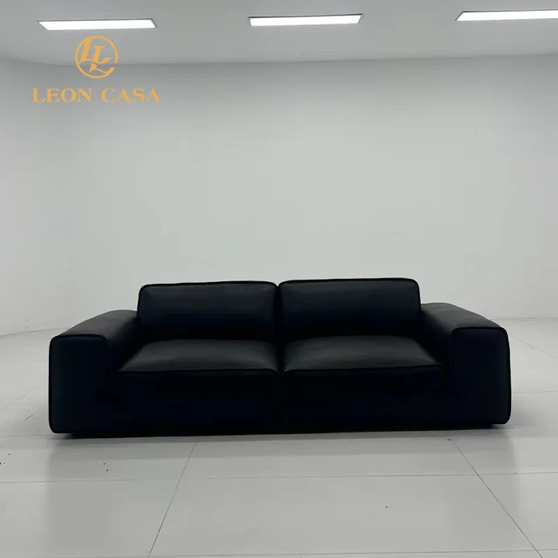 Home Furniture Modern Designer Living Room Sofa Villa Modern Luxury Big Black Bull Living Sofa