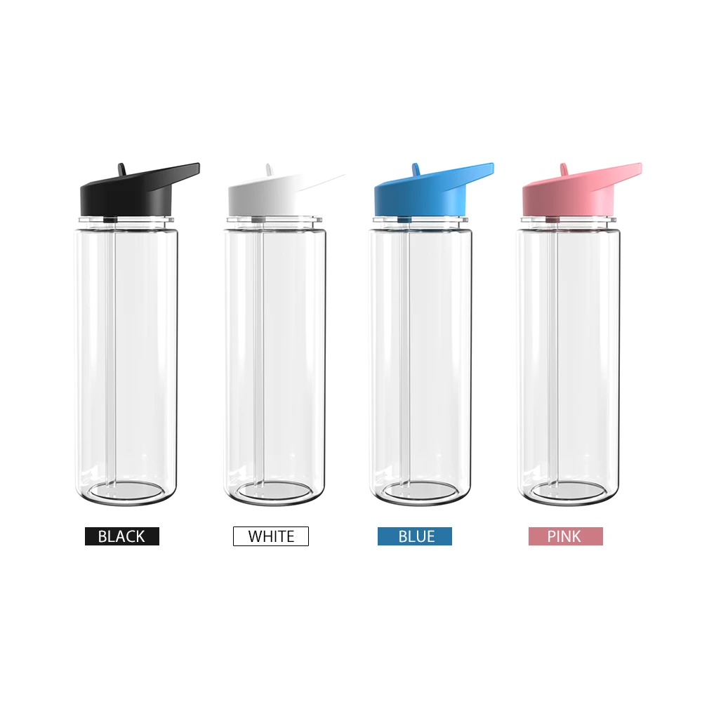 Easy taking eco friendly bpa free single wall plastic drinks straw clear tritan plastic sports water bottle with straw