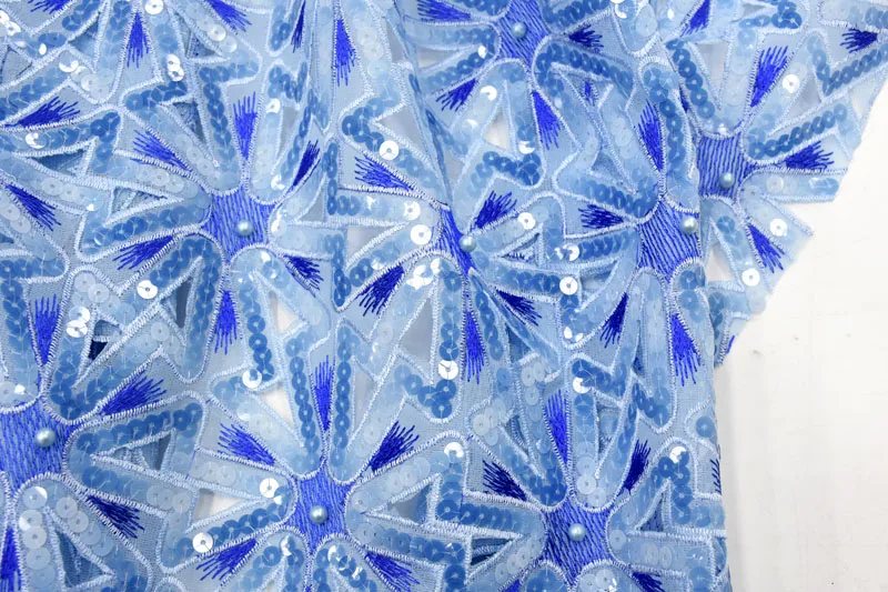 Handcut Full Sequins Nigeria Wedding Party Dress Fabric