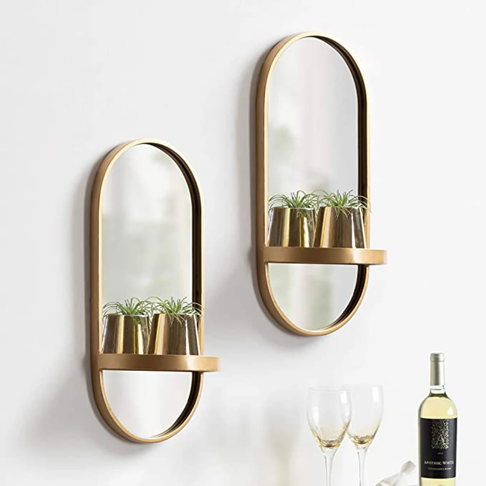 RH22-ZZ1102  New design mirror living room wall mounted decorative mirror bathroom mirror with shelf