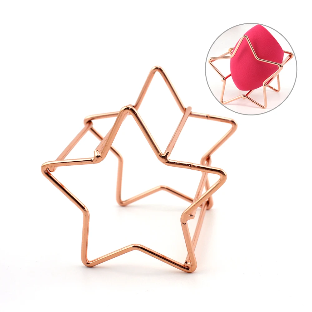Metal Rose Gold Star shape Beauty Sponge Holder  Display Stand for Dresser  Vanity