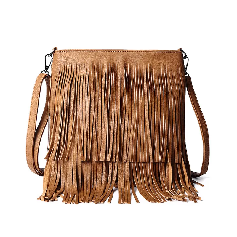 2023 New hot sale vintage aztec tote bags pu large capacity crossbody handbag travel purse tassel fringe bags
