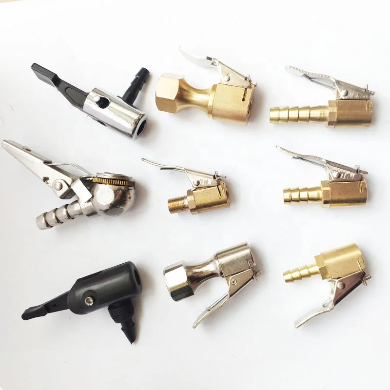 8mm Air Pump Chuck Clip Closed Flow Lock On Air Chuck with Clip Fast Conversion Head Clip