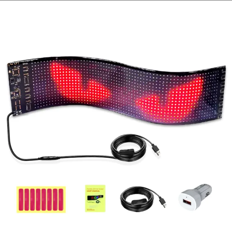 Drop Shipping Waterproof Smart Car Led Sign App Control Programmable Led Car Eye Led Lights Display Flexible Pixel LED Panel