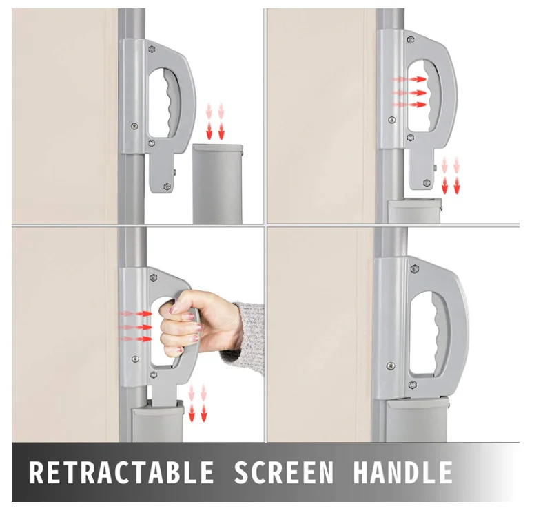 8*10 футов Солнечный свет разделитель конфиденциальности ветровой экран выдвижной патио тент алюминиевый выдвижной складной боковой тент