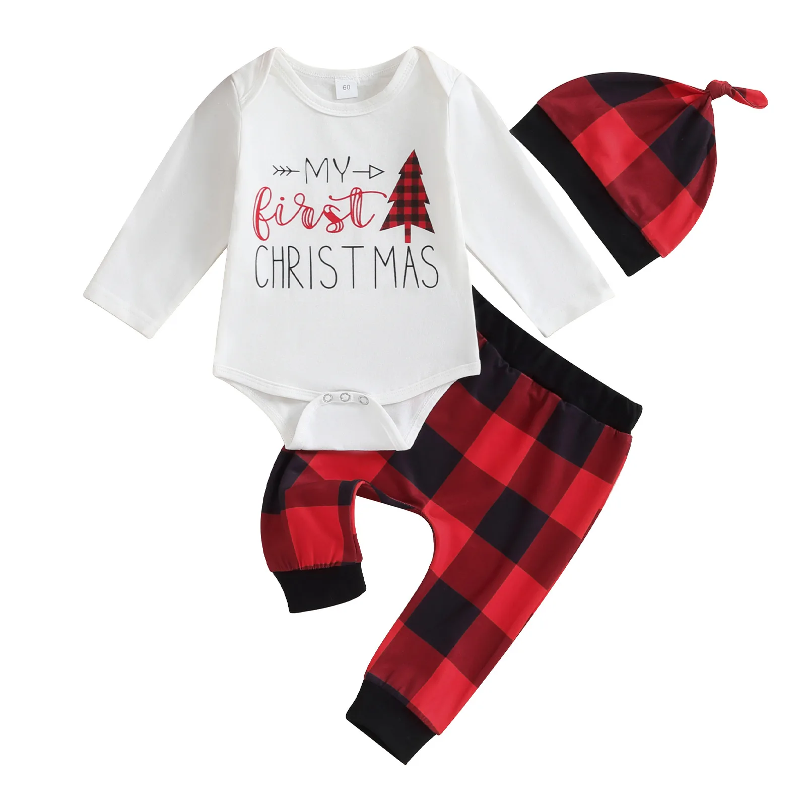 Wholesale My First Christmas Pattern clothes Baby Unisex Clothing Set Romper customized pajamas romper bamboo sleeper for 0-18M