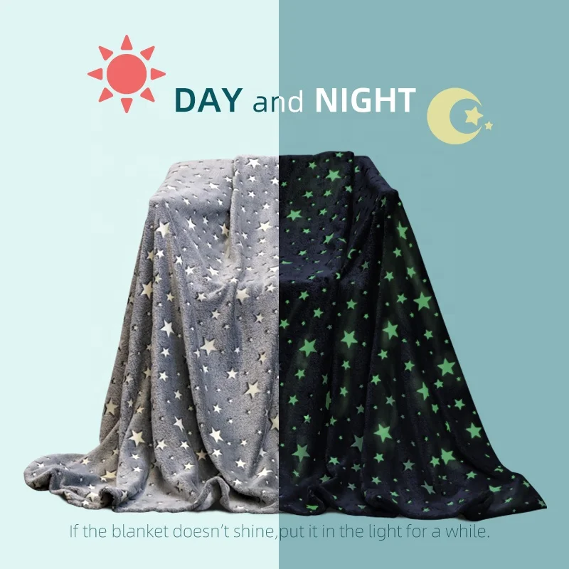 
Micro 100% Polyester Fleece Flannel Fleece Fabric for Glow in The Dark Throw Blanket 