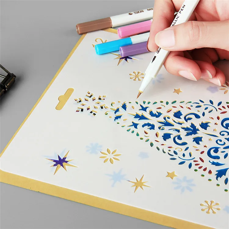 2019 Cheap Plastic Christmas Drawing Stencils DIY Photo Album Accessory