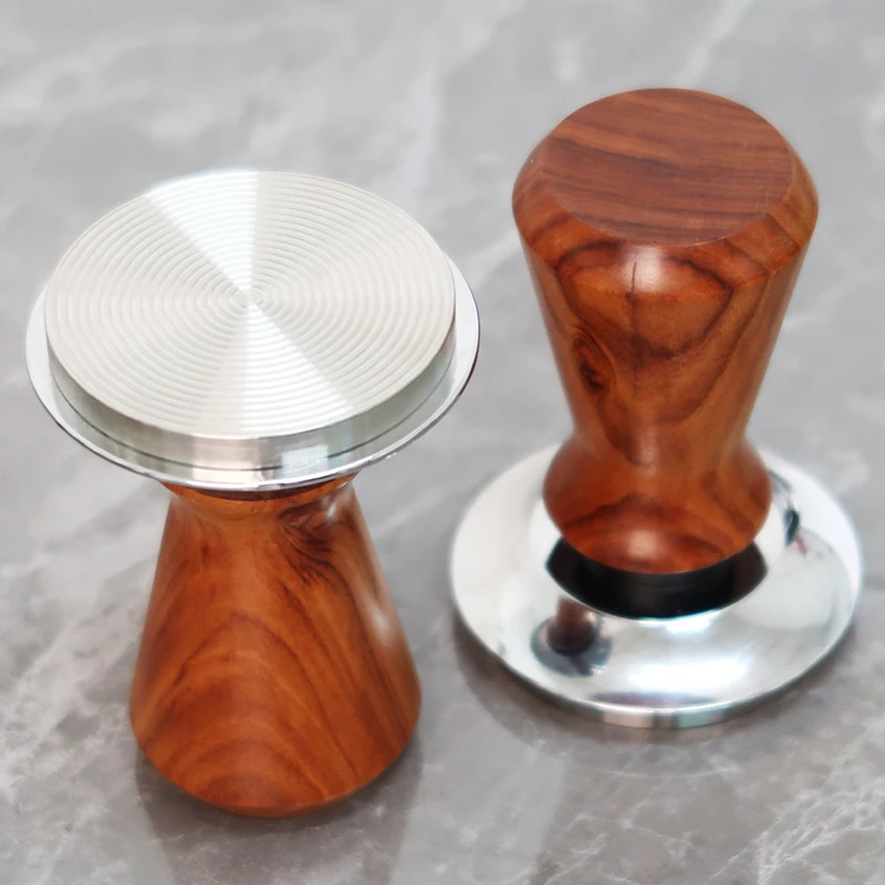 Solid wood constant pressure Durable press tamper espresso Smart Stainless Steel base wooden CoffeeTamper