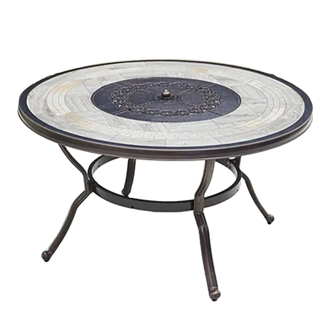 Стол и стул для барбекю во дворе, комбинированный чугунный, из углеродного алюминия, набор для уличной вечеринки, мебель для барбекю