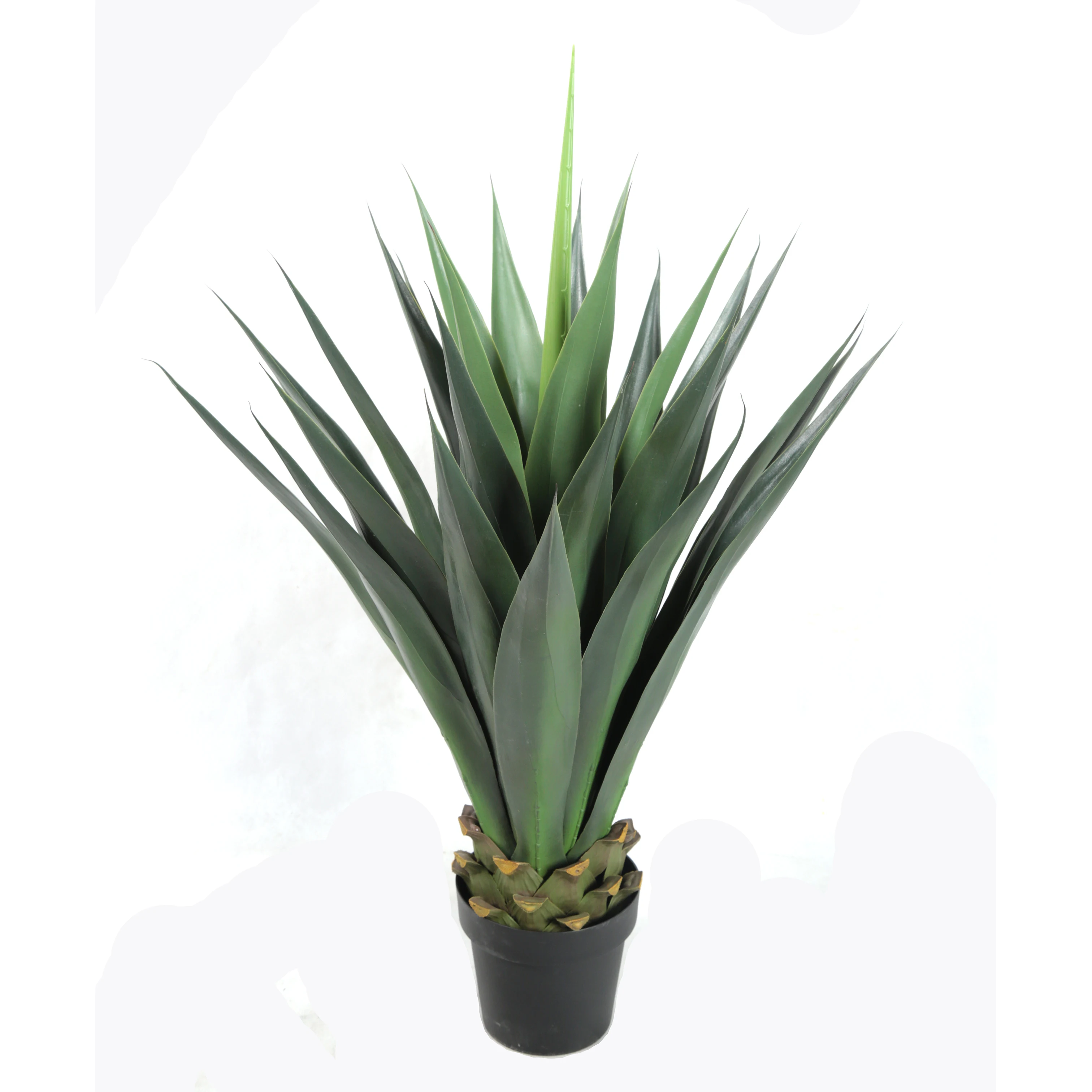 Factory Price Outdoor 105CM 31 Leaves Faux Agave Sisalana Tropical Potted Bonsai Artificial Tree Fake Yucca Plants Decoration