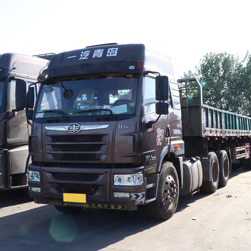 Подержанный прицеп тягач Jie fang 6x4 Дизельный двигатель 10 Wheeler Prime Mover коммерческий грузовик прицепы для продажи