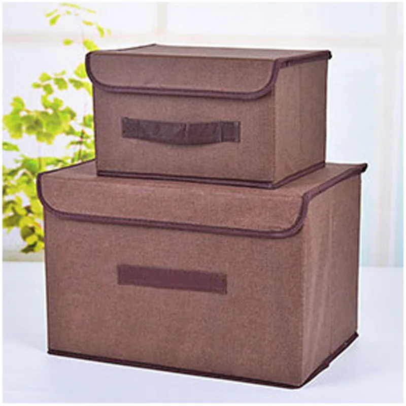 Wholesale Decorative Foldable Cubes Nonwoven Fabric Clothes Storage Box With Lids