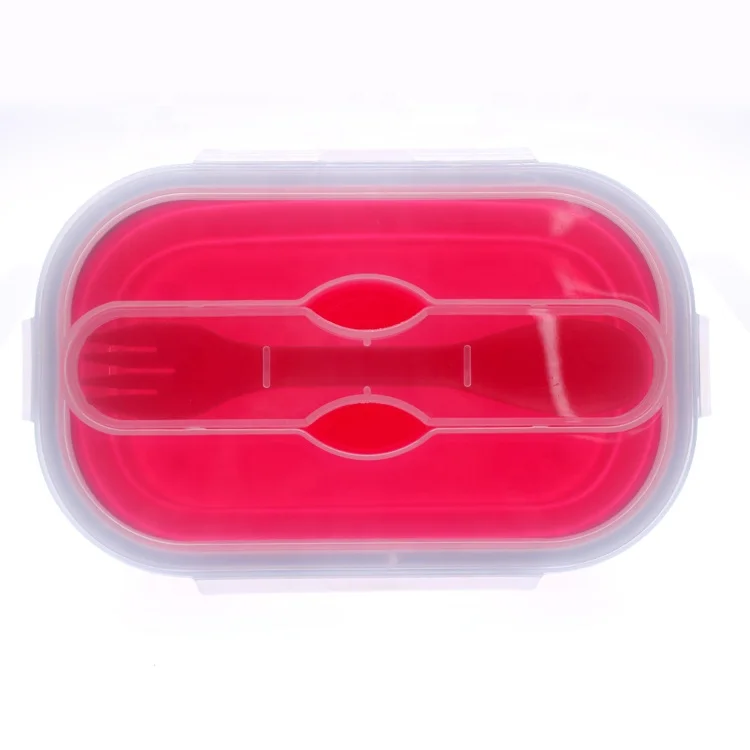 
Single Compartment Knife And Fork Silicone Lunch Box 