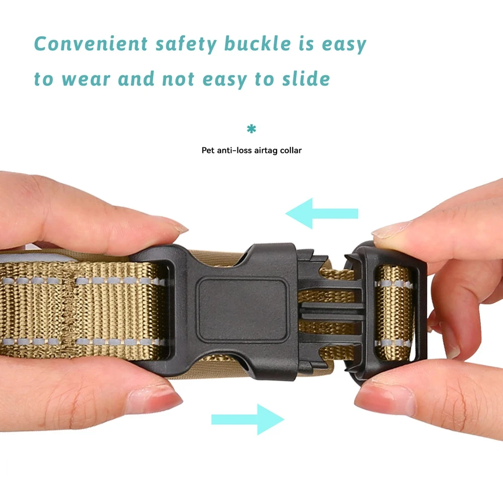 Thickened Nylon Airtag Anti-Lost Pet Collar for Dog Cat Protection Tracker Anti-Lost Locator Holder Waterproof Pet Collar