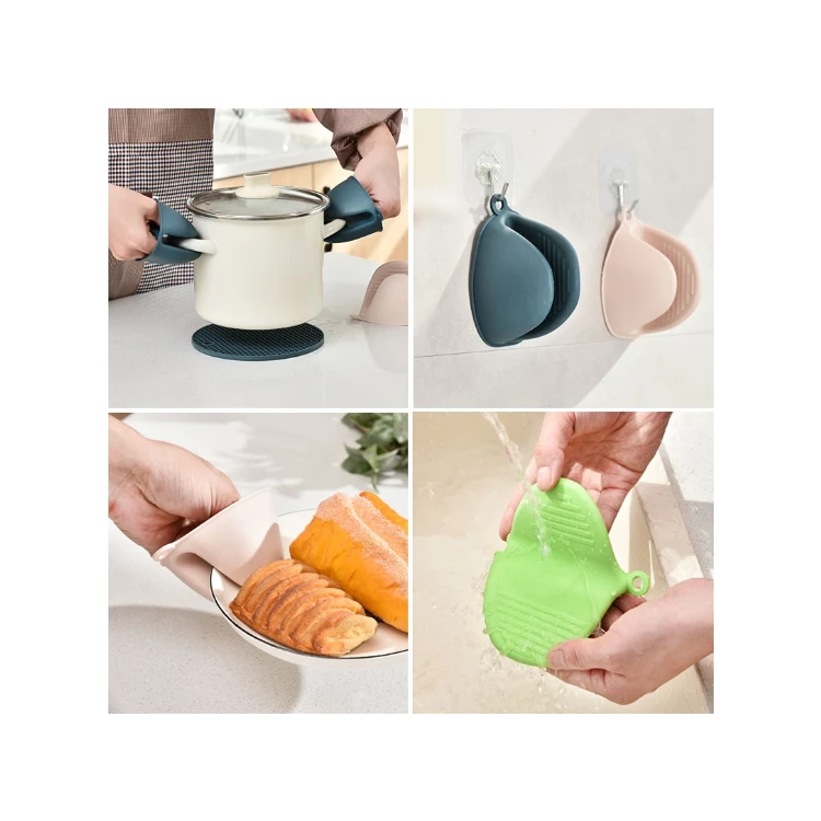 Microwave Insulation potholder heat resistant silicone mitts Anti-scalding Silicone Kitchen cooking Tools silicone Hand Clip