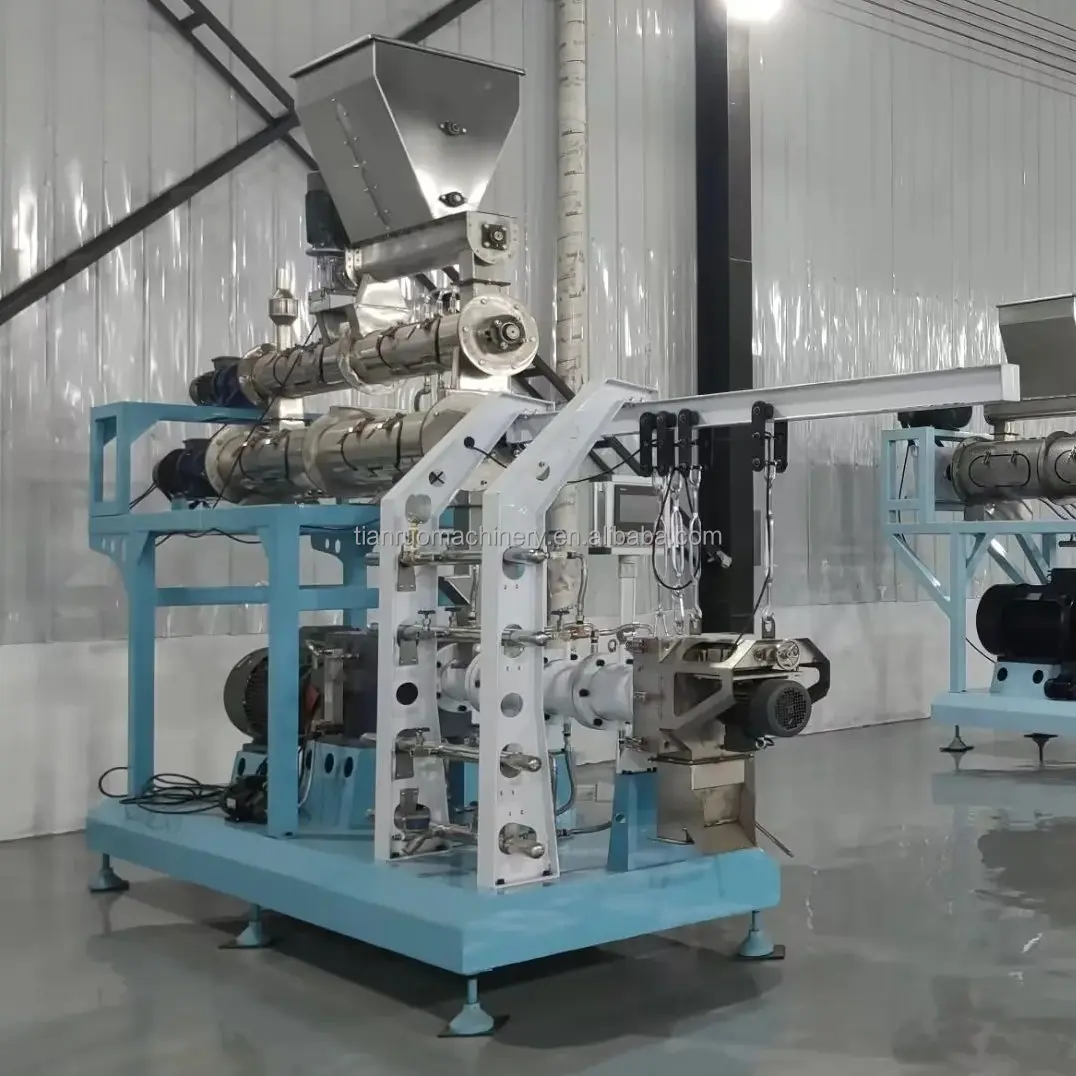 floating sinking fish Pet Feed Pellet Production Line Automatic Dog Food Processing Making Machine With Twin Screw Extruder