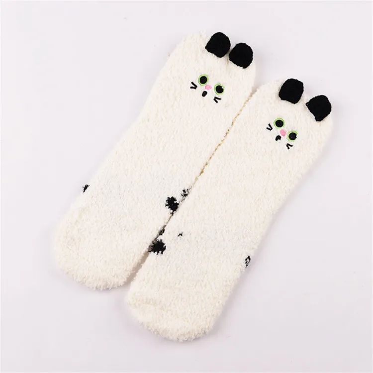 3D Cartoon  Cute Animal Tiger Cat Panda  Bluk Gift Box Packed Socks   Floor Fuzzy Fluffy Socks  Women