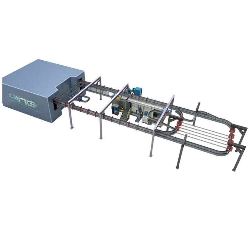2-year warranty aluminum profile automatic horizontal power and free conveyor powder coating line