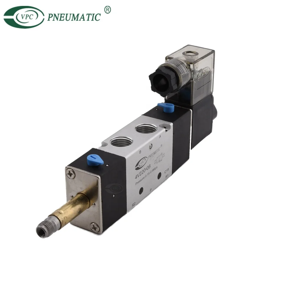 Airtac 4V210-08 Aluminum Internal guide Single coil 5/2 way Pneumatic solenoid valve